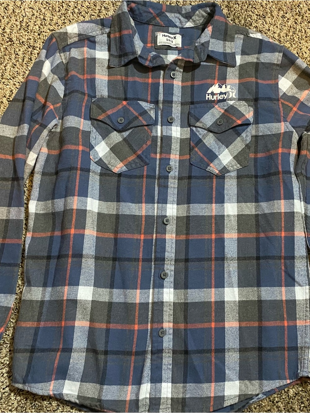 Hurley Plaid Flannel Button-Up Shirt
